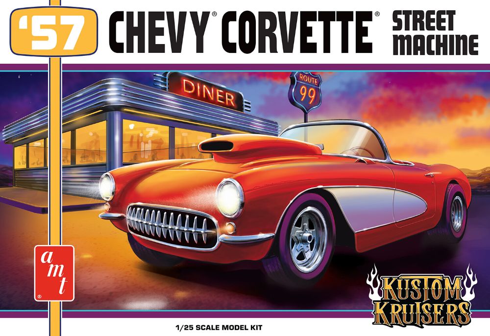 AMT 1498 1:25 1957 Chevy Corvette Street Machine Plastic Model Kit