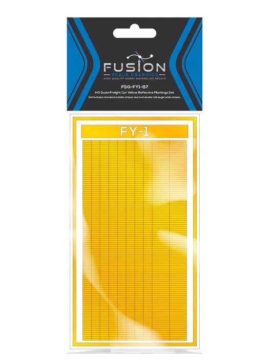 Fusion Scale Graphics 160001 HO Freight Car Yellow Reflective Markings Set