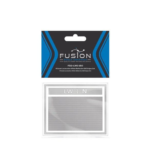 Fusion Scale Graphics 260002 N Locomotive White Reflective Sill Stripes Set