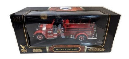 YatMing 20098 1:24 Die Cast Unit 133 Mack Type 75BX Fire Engine w/Plated Coin