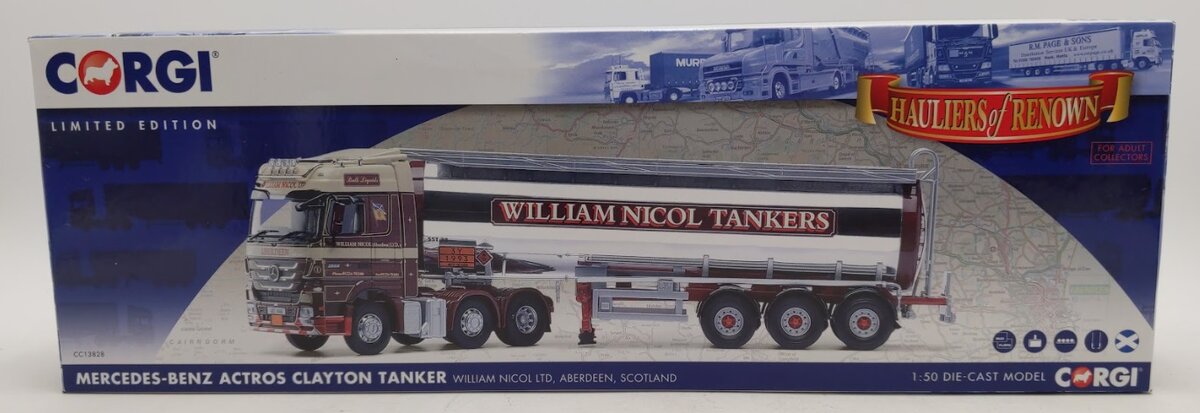 Corgi CC13828 1:50 Mercedes-Benz Actros Clayton Tanker William Nicol Ltd