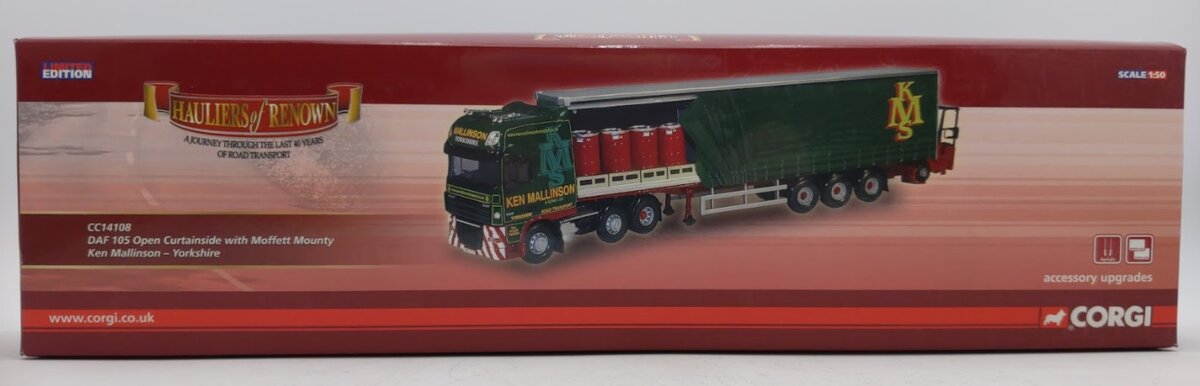 Corgi CC14108 1:50 DAF 105 Open Curtainside w/Moffett Mounty Truck & Trailer