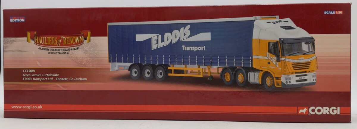 Corgi CC15001 1:50 Iveco Stralis Curtainside Elddis Transport Ltd