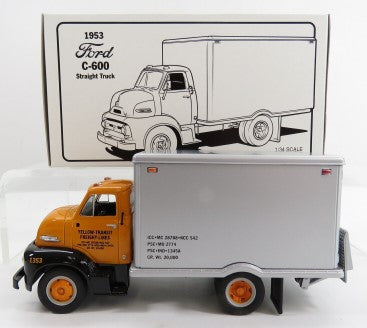 First Gear 19-1432 1:34 Die Cast Yellow Transit 1953 Ford C-600 Straight Truck