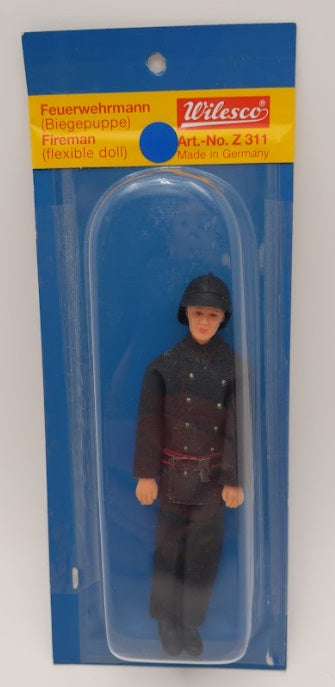 Wilesco Z311 Fireman Figurine Flexible Doll From the 1970's