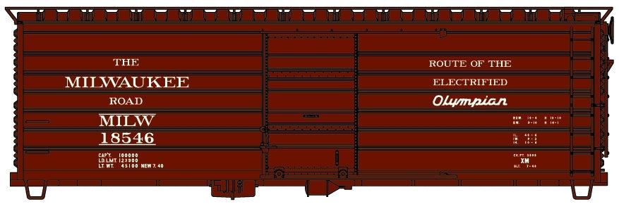 Accurail 39921 HO Milwaukee Road 40' Single Door Rib Side Steel Boxcar