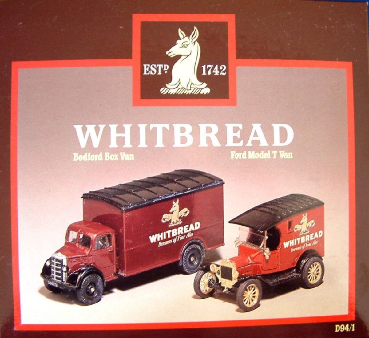 Corgi D94/1 1:50 Estd 1742 Whitbread Bedford Box Van Ford Model T Van (Set of 2)