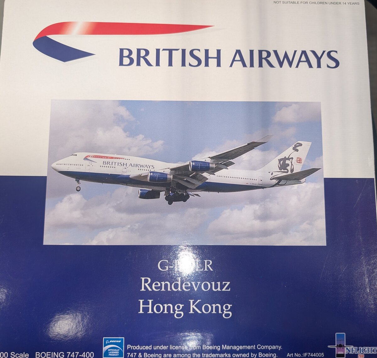 Inflight IF744005 1:200 British Airways G-BNLR Rendevouz Hong Kong Boeing 747400