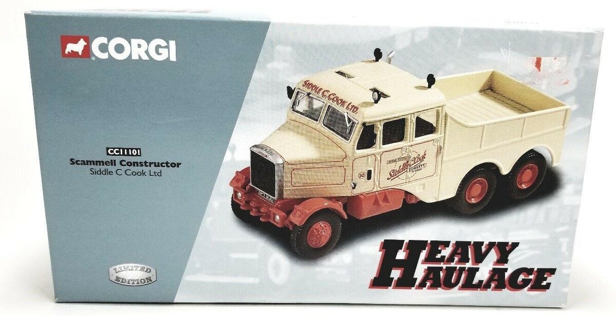 Corgi CC11101 1:50 Heavy Haulage Scammell Constructor Siddle C Cook Ltd