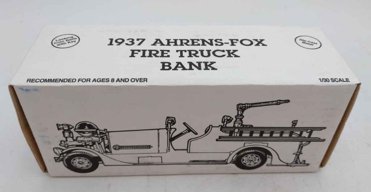 Ertl 3932 1:30 1937 Ahrens-Fox Fire Truck Bank Diecast Metal