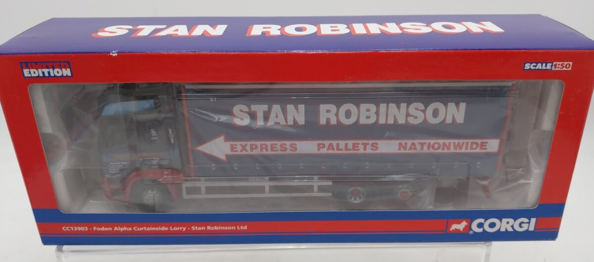 Corgi CC13903 1:50 Alpha Curtainside Lorry-Stan Robinson Ltd Ridgids Series