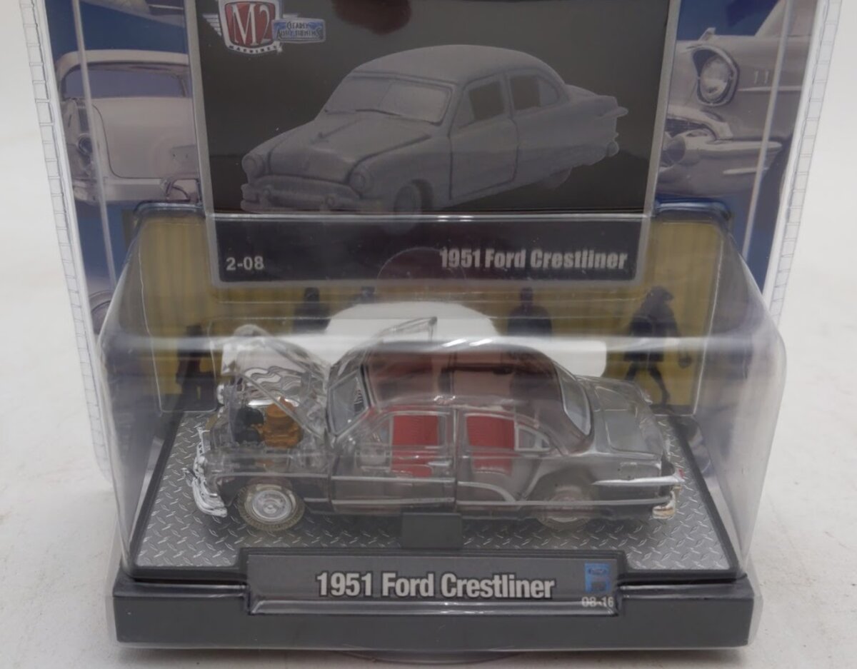 M2 Machines 11300 1:64 Clear/Black Clearly Auto-Thentics 1951 Ford Crestliner