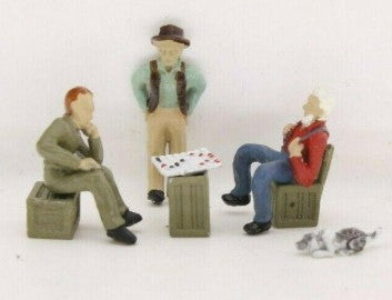 Campbell Scale Models 1236 HO Scale Weston Mini Figure Checker Player Set (3,2)