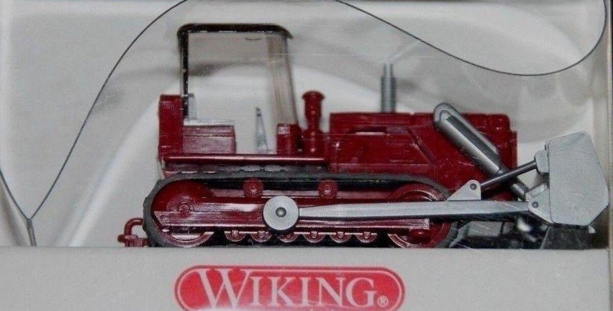 Wiking 655 02 17 HO Scale Maroon Bulldozer With Clear Cab