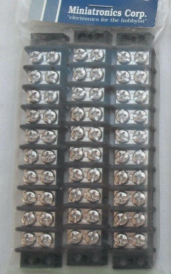 Miniatronics TB10 Terminal Blocks 10 Screw Double Row (Pack of 3)
