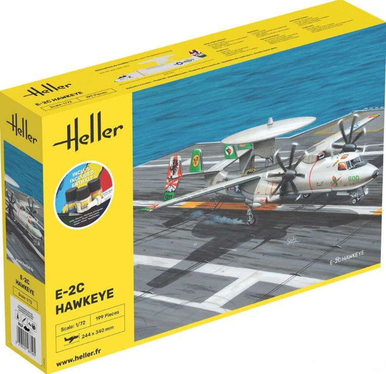 Heller 58300 1:72 E-2C Hawkeye Aircraft Plastic Model Kit with Paint & Glue