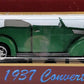 YatMing Road Legends 92238 1:18 1937 Ford Convertible Diecast Model (Green)