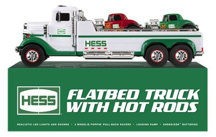 Hess 43 1:43 Die Cast Flatbed Truck w/Hot Rods LED Lights & Sound Set