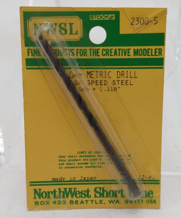 NWSL 2300-5 3.0 mm Metric Drill High Speed Steel