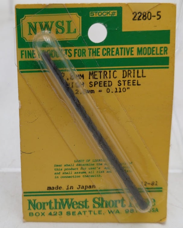 NWSL 2280-5 2.8 mm Metric Drill High Speed Steel