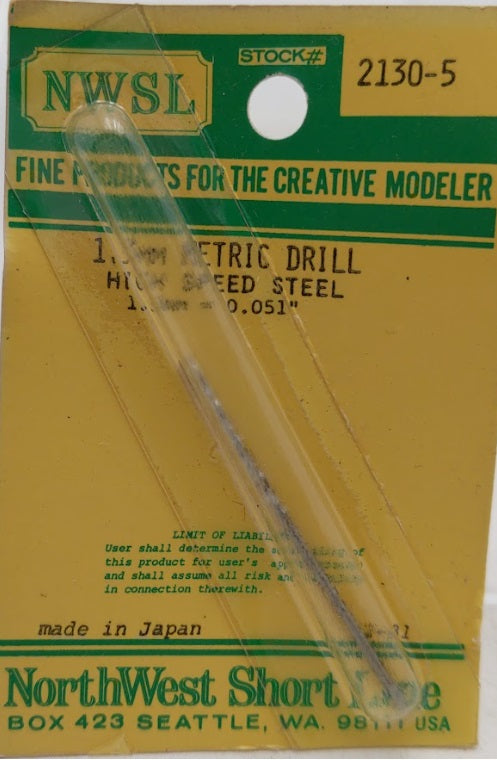 NWSL 2130-5 1.3 mm. Metric Drill  High Speed Steel