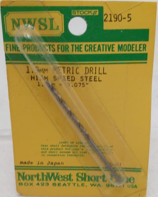 NWSL 2190-5 1.9 mm. Metric Drill  High Speed Steel