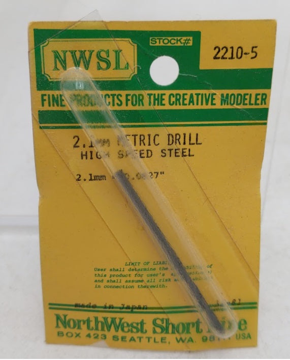 NWSL 2210-5 2.1 mm. Metric Drill  High Speed Steel