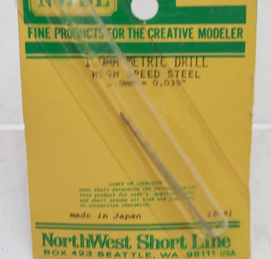 NWSL 2100-5 1.0 mm. Metric Drill  High Speed Steel