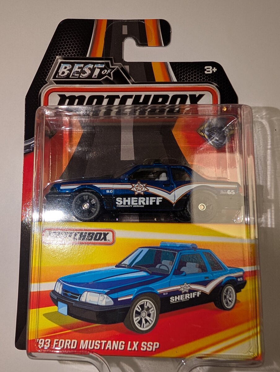Matchbox DKC59 1:64 Die Cast Sheriff 1993 Ford Mustang LX SSP