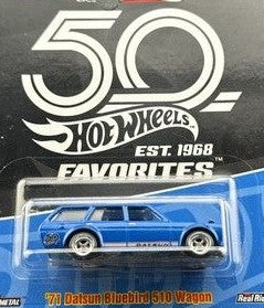 Hot Wheels FLF36 1:64 Die Cast Blue 1971 Datsun Bluebird 510 Wagon