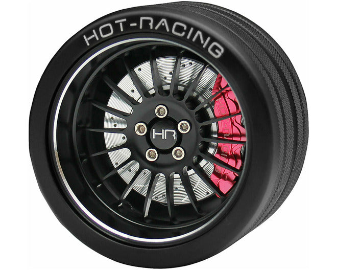 Hot Racing SW49ET01 Black 18 Spoke 6061 Steering Wheel NB4