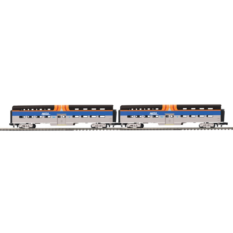 Atlas 3001667 O Metra 3 Rail Premier 70' Bi-Level Gallery Car #7661, #7664