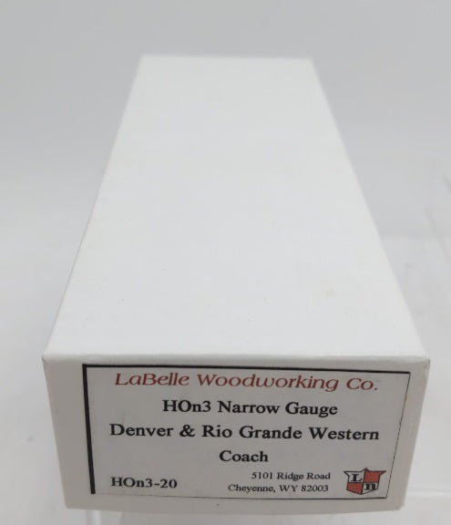 LaBelle Woodworking Co. HOn3-20 Narrow Gauge Denver&Rio Grande Western Coach Kit