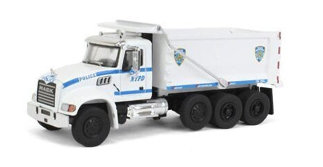 Greenlight Collectibles 45160-B 1:64 Die Cast NYPD 2019 Mack Granite Dump Truck