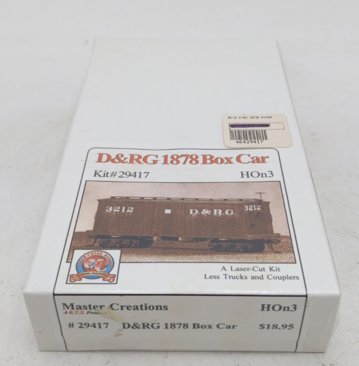 Master Creations 29417 HOn3 D & R G 1878 Box Car Laser-Cut Kit