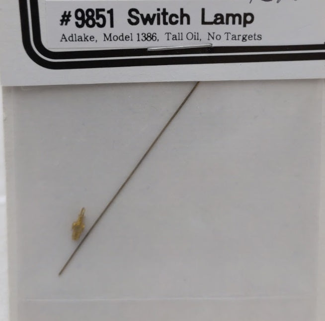 Overland 9851 HO Scale Switch Lamp Adlake Model 1386 Tail Oil No Targets