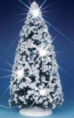 Lemax 04252 Lighted Accessory White Bulb Snow Capped Evergreen Tree