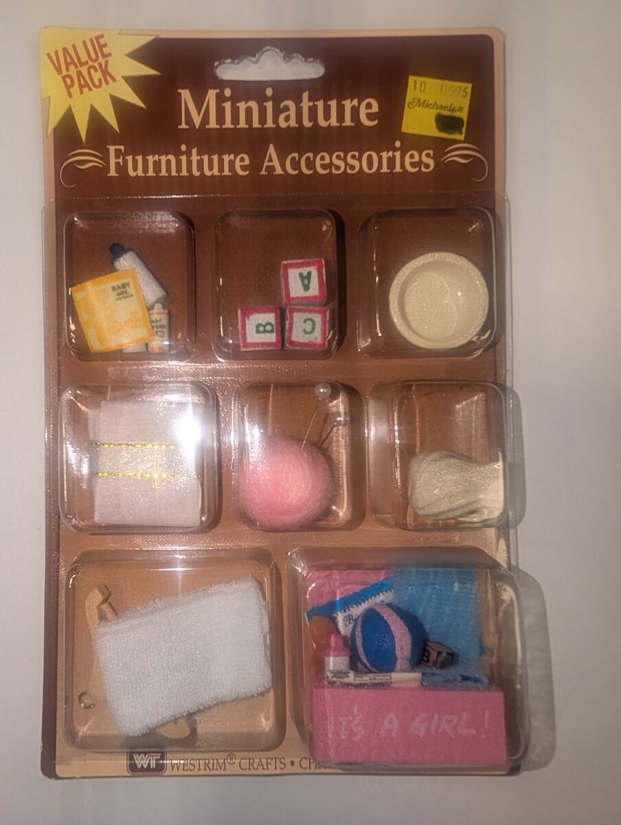 Westrim Crafts 8260M Miniature Furniture "Girl's Nursery Room" Accessories