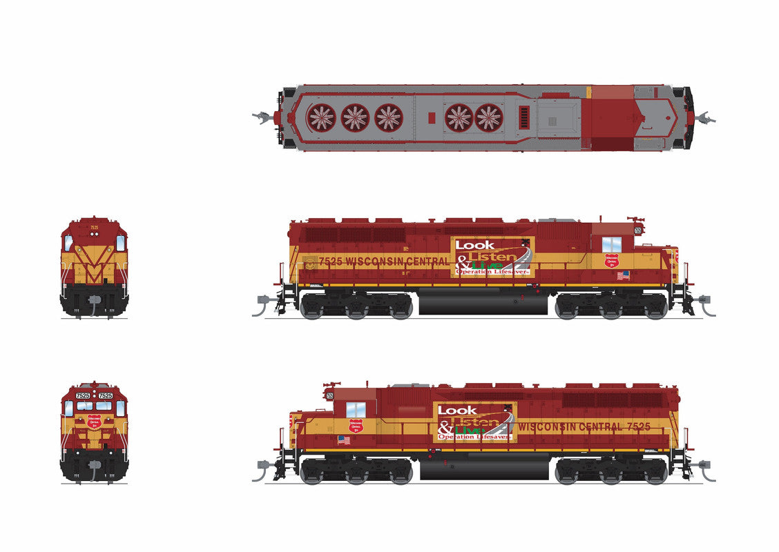 Broadway Limited 9822 HO WC EMD SD45 Diesel Locomotive Sound/DC/DCC #7525 NIB
