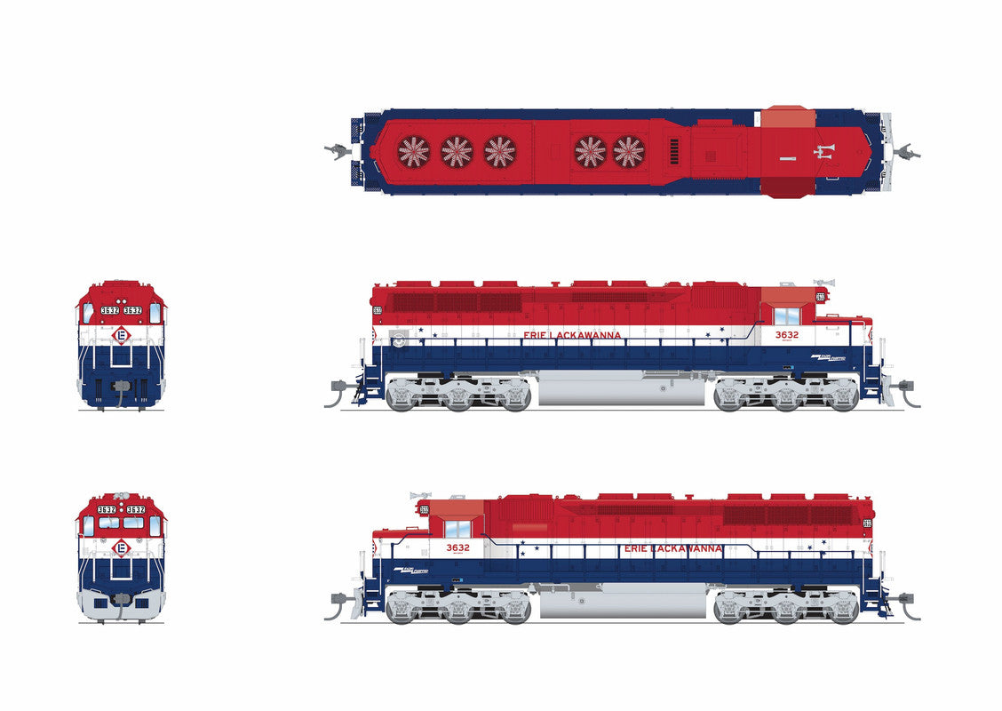 Broadway Limited 9800 HO EL EMD SD45 Diesel Locomotive Sound/DC/DCC #3632
