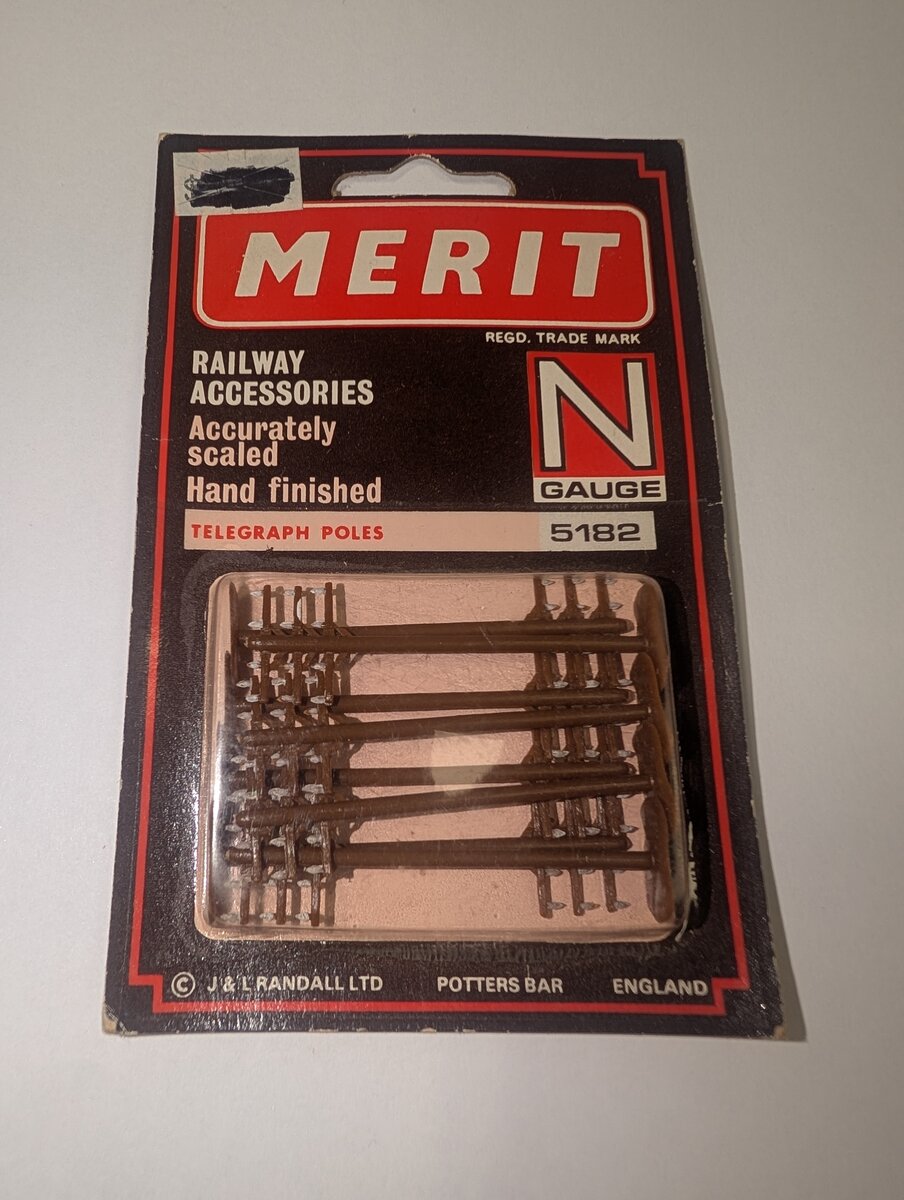 Merit Railway Accessories 5182 N Gauge Hand Finished Telegraph Poles