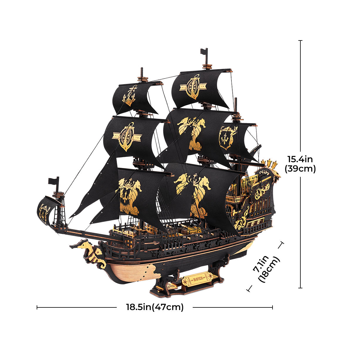 Robotime MCB02 ROKR The Seahorse Barque 3D Wooden Puzzle