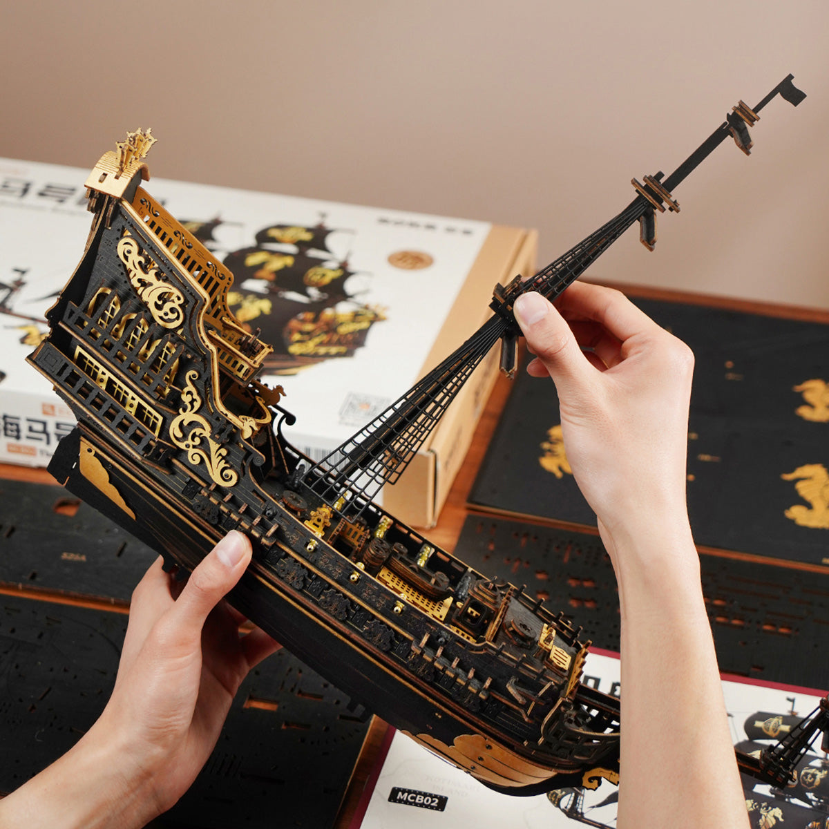 Robotime MCB02 ROKR The Seahorse Barque 3D Wooden Puzzle