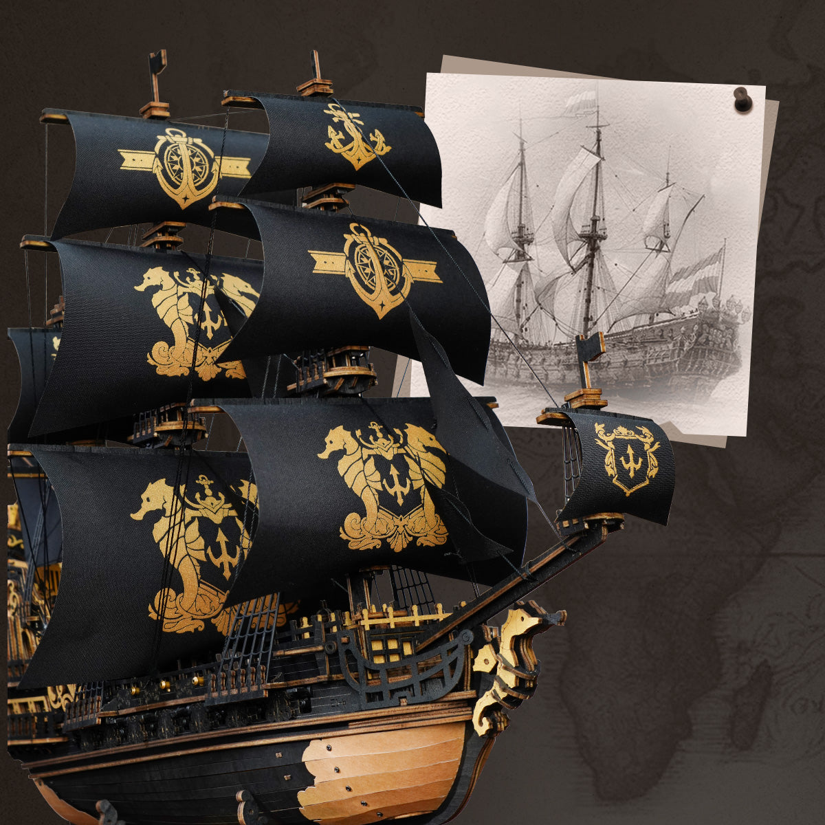 Robotime MCB02 ROKR The Seahorse Barque 3D Wooden Puzzle