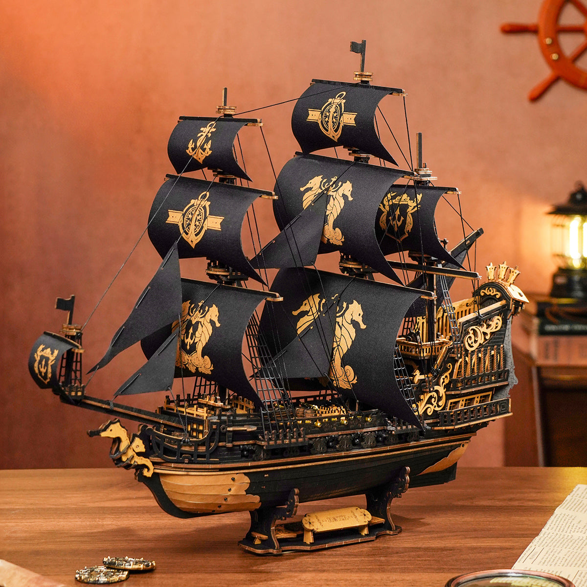 Robotime MCB02 ROKR The Seahorse Barque 3D Wooden Puzzle