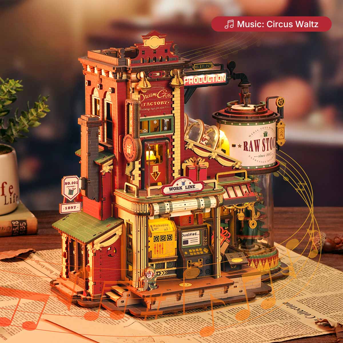 Robotime EAB01 ROKR Dream Gift Factory Wooden Music Box
