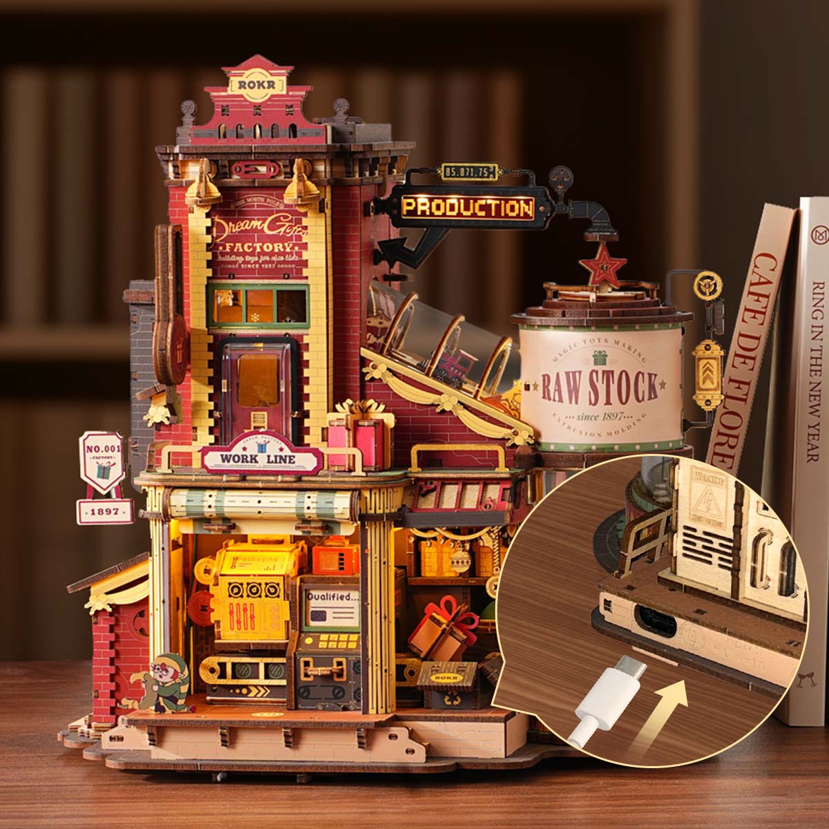 Robotime EAB01 ROKR Dream Gift Factory Wooden Music Box