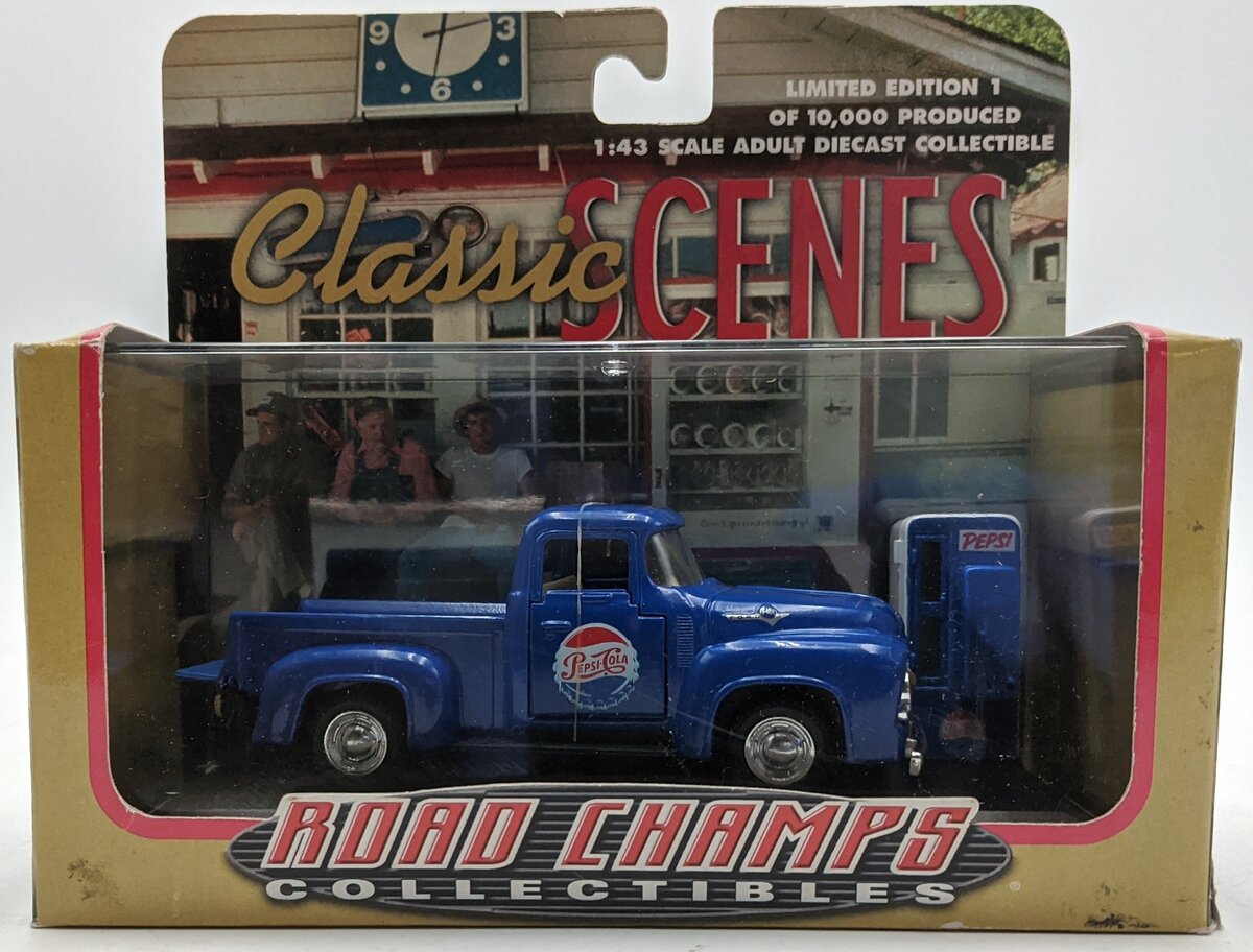 Road Champs 48200 1:43 Diecast Pepsi-Cola 1953 Chevrolet 3100 w/Pepsi Crates