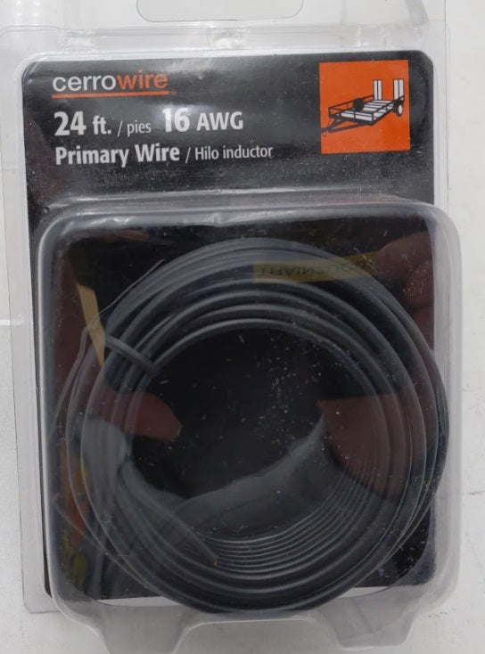 Cerrowire 207-1204R24 Black 24 Ft 16 AWG Primary Wire