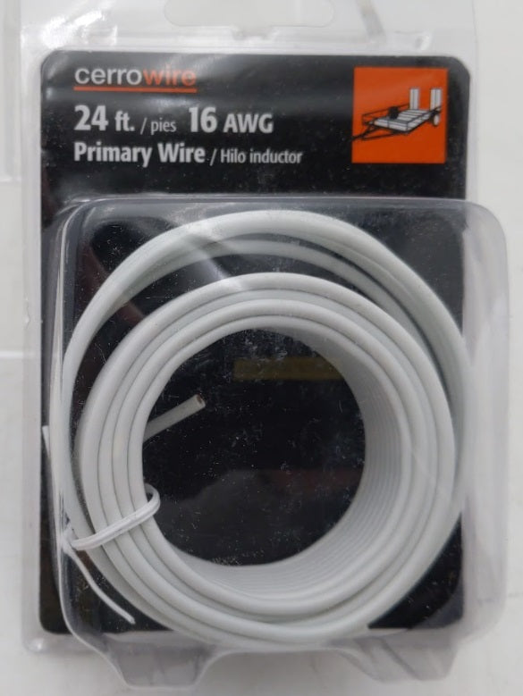 Cerrowire 207-1202R24 White 24 Ft 16 AWG Primary Wire